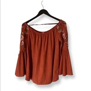 Embroidered off the shoulder Umgee top